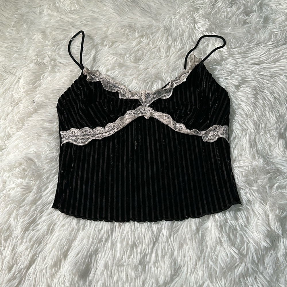 Black velvety SHEIN crop top